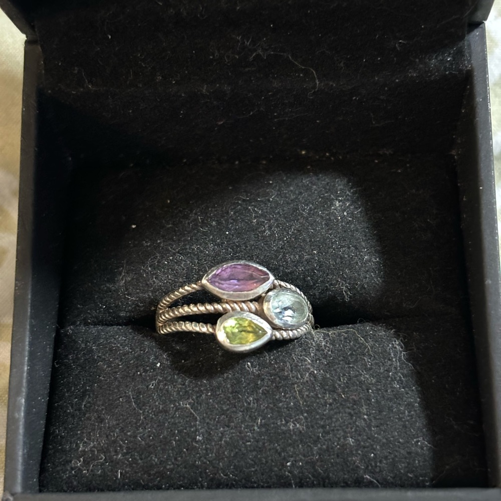 Natural gem stone ring